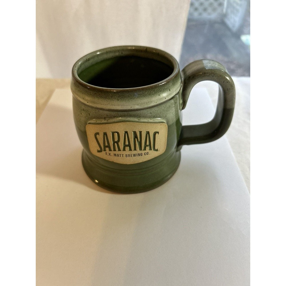 SUNSET HILL Stoneware Mug Saranac Brewing Company Handmade USA